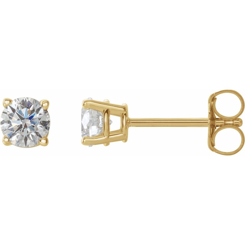14K Yellow 1/2 Ctw Natural Diamond Stud Earrings