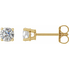 14K Yellow 1/2 Ctw Natural Diamond Stud Earrings