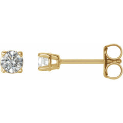 14K Yellow 1/5 Ctw Natural Diamond Stud Earrings