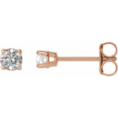 14K Rose 1/3 Ctw Natural Diamond Stud Earrings