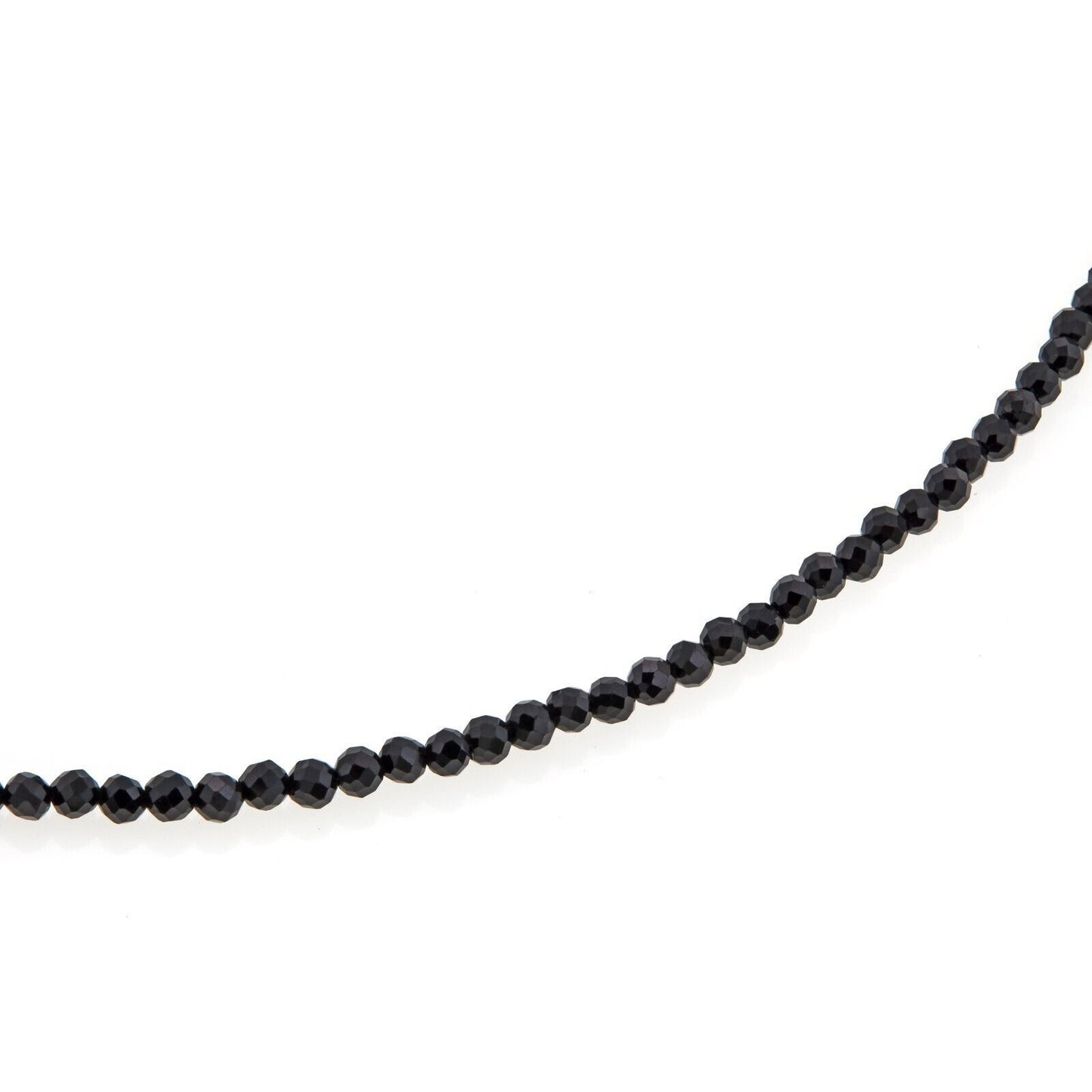 Bellezza Black Spinel Bead Bronze Necklace. 30"
