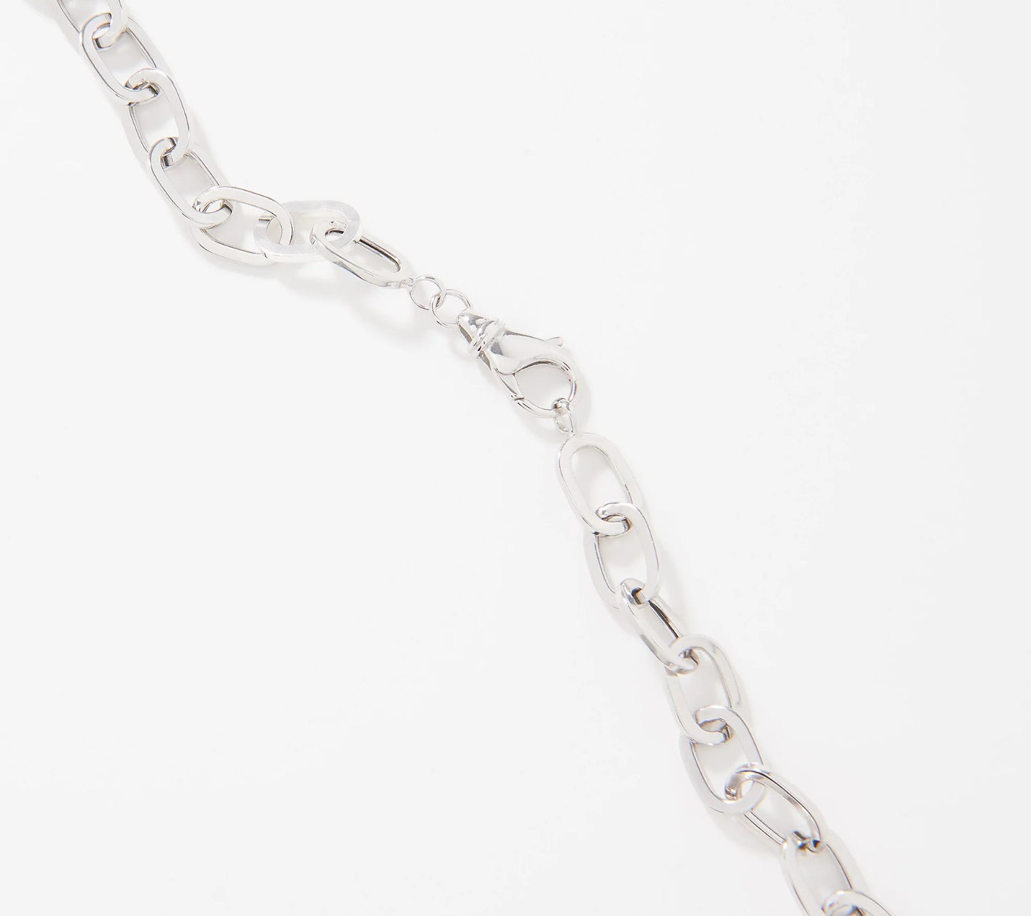 Sterling Silver Graduated Paperclip 20" Chain Necklace, By Silver Style