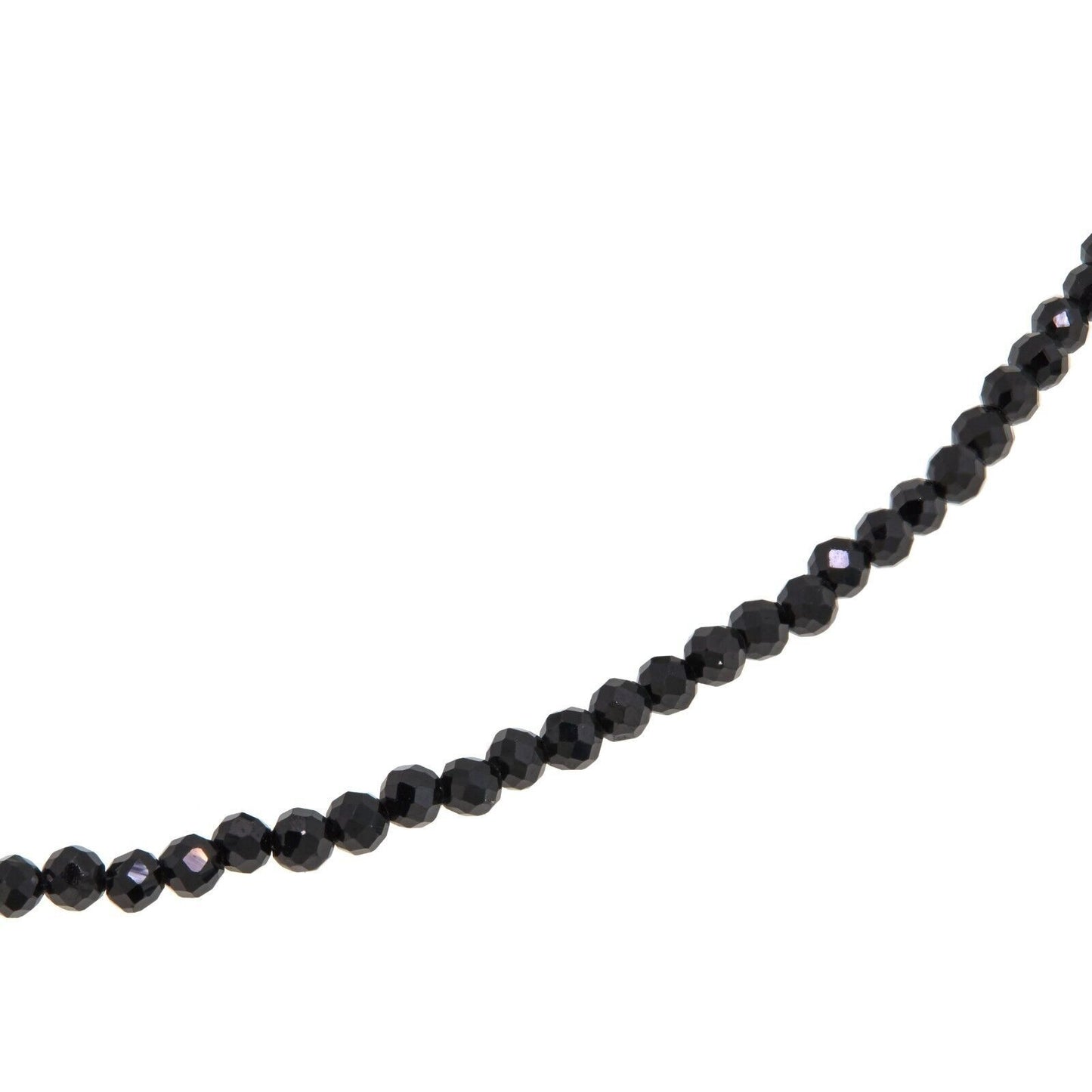 Bellezza Black Spinel Bead Bronze Necklace. 18"