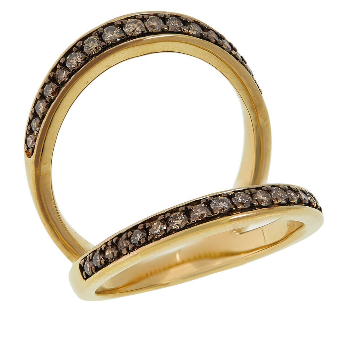 Colleen Lopez Gold-Plated 0.50ct Gold Diamond Negative Space Ring, Size 7