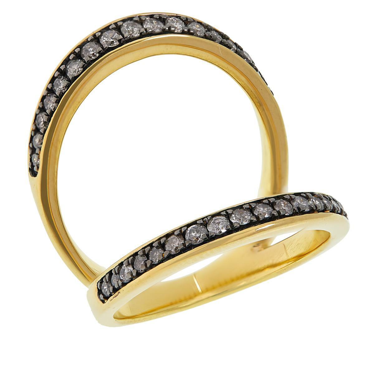 Colleen Lopez Gold-Plated 0.50ct White Diamond Negative Space Ring, Size 7