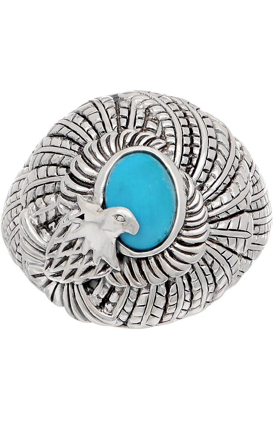 JAI Sterling Silver & Turquoise Born to Soar Eagle Ring Size 6