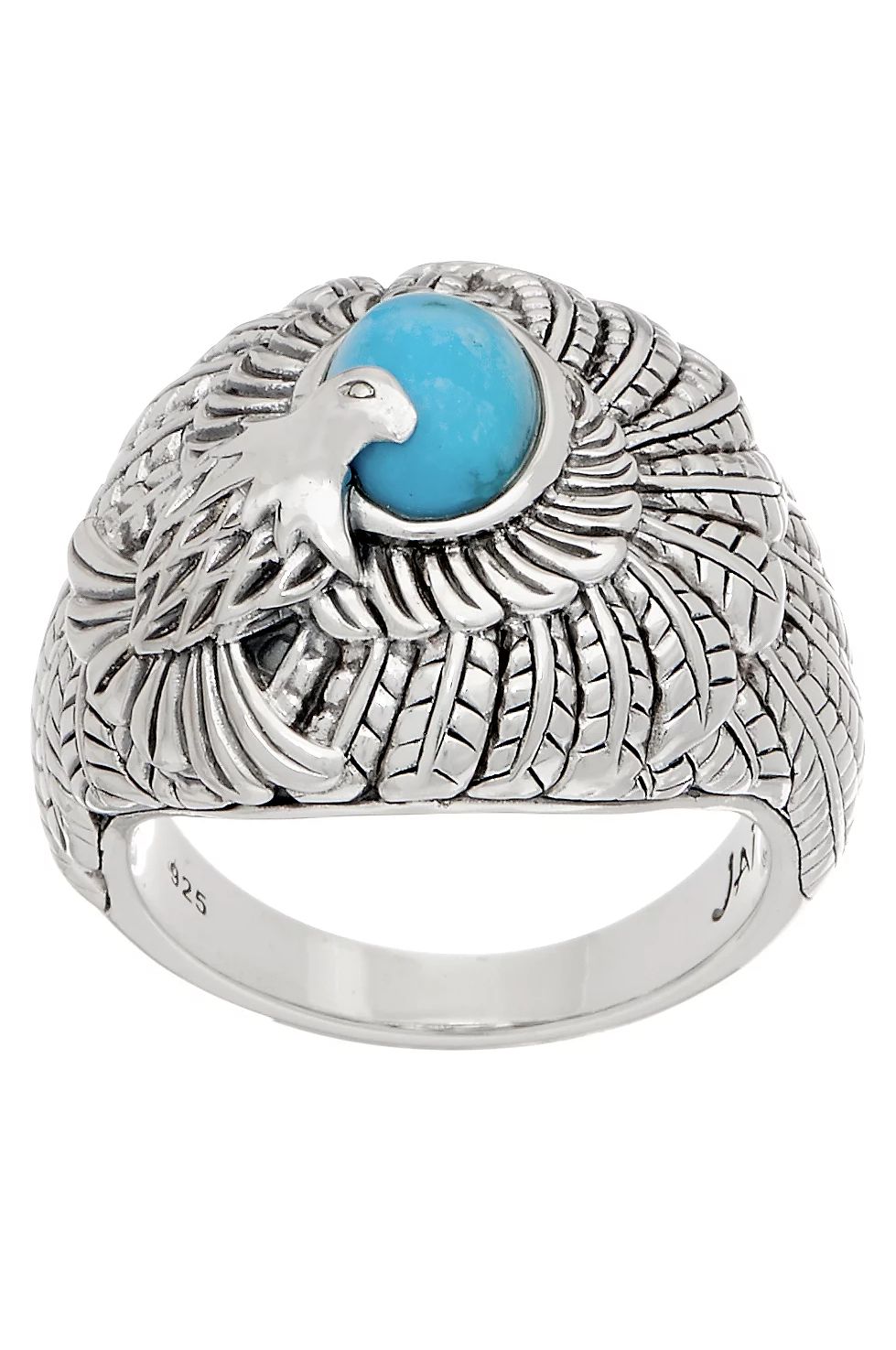 JAI Sterling Silver & Turquoise Born to Soar Eagle Ring Size 6