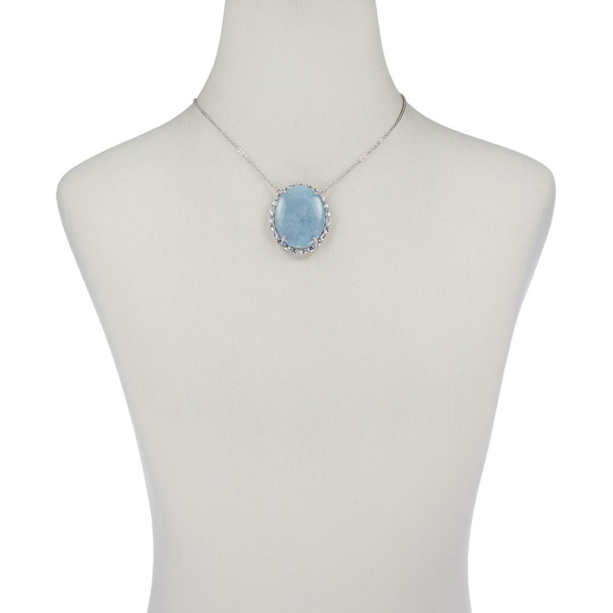 Colleen Lopez Sterling Silver Milky Aquamarine and Gemstone 18" Necklace