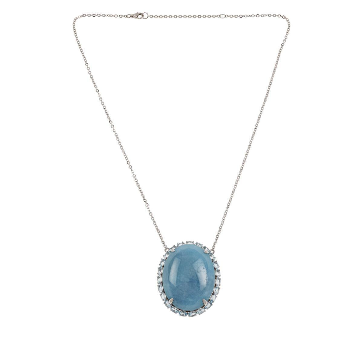 Colleen Lopez Sterling Silver Milky Aquamarine and Gemstone 18" Necklace