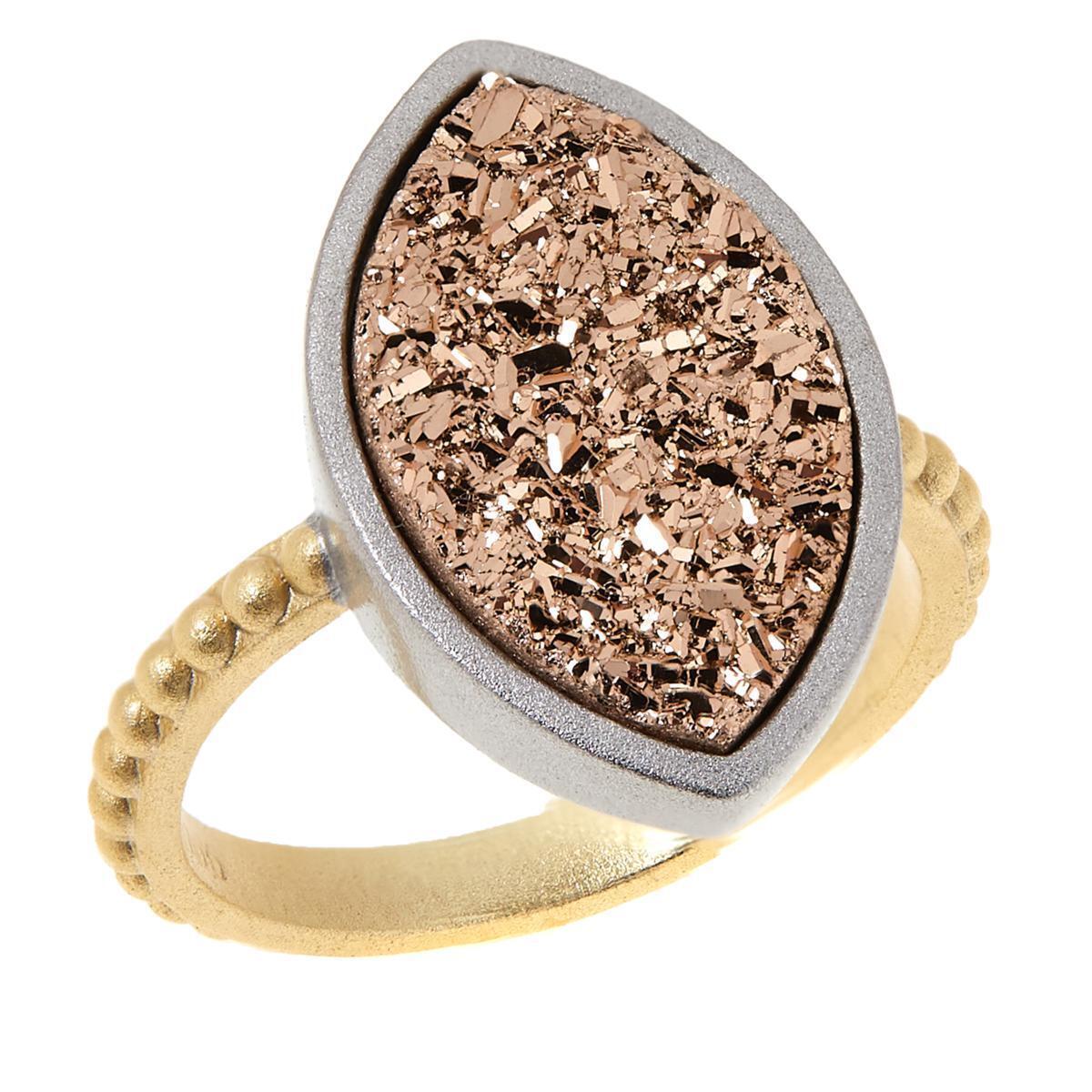 Natalie Wood Designs "She's a Gem" Two-tone Drusy Ring. Size 6