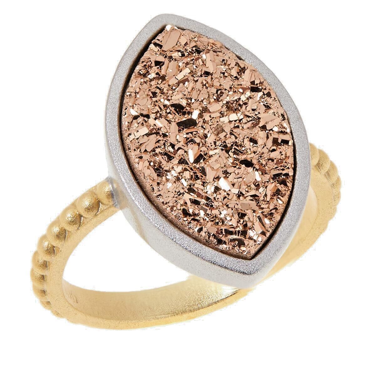 Natalie Wood Designs "She's a Gem" Two-tone Drusy Ring. Size 7