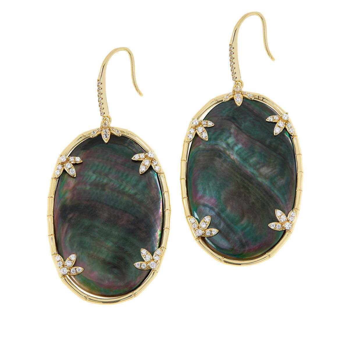 Cristina Sabatini GoldTone Il Fiore Mother-of-Pearl and CZ Earrings