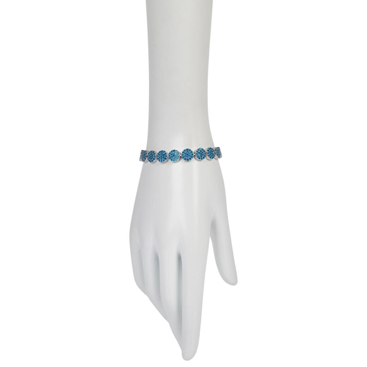 Colleen Lopez Sterling Silver Neon Apatite Bracelet. 6-3/4"
