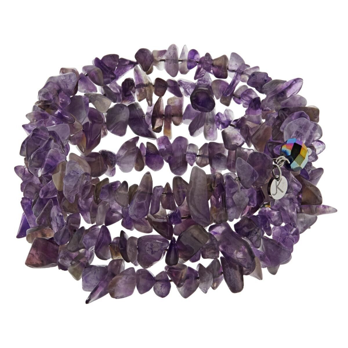 JKNY Nugget Purple Stone Coiled Wrap Bracelet