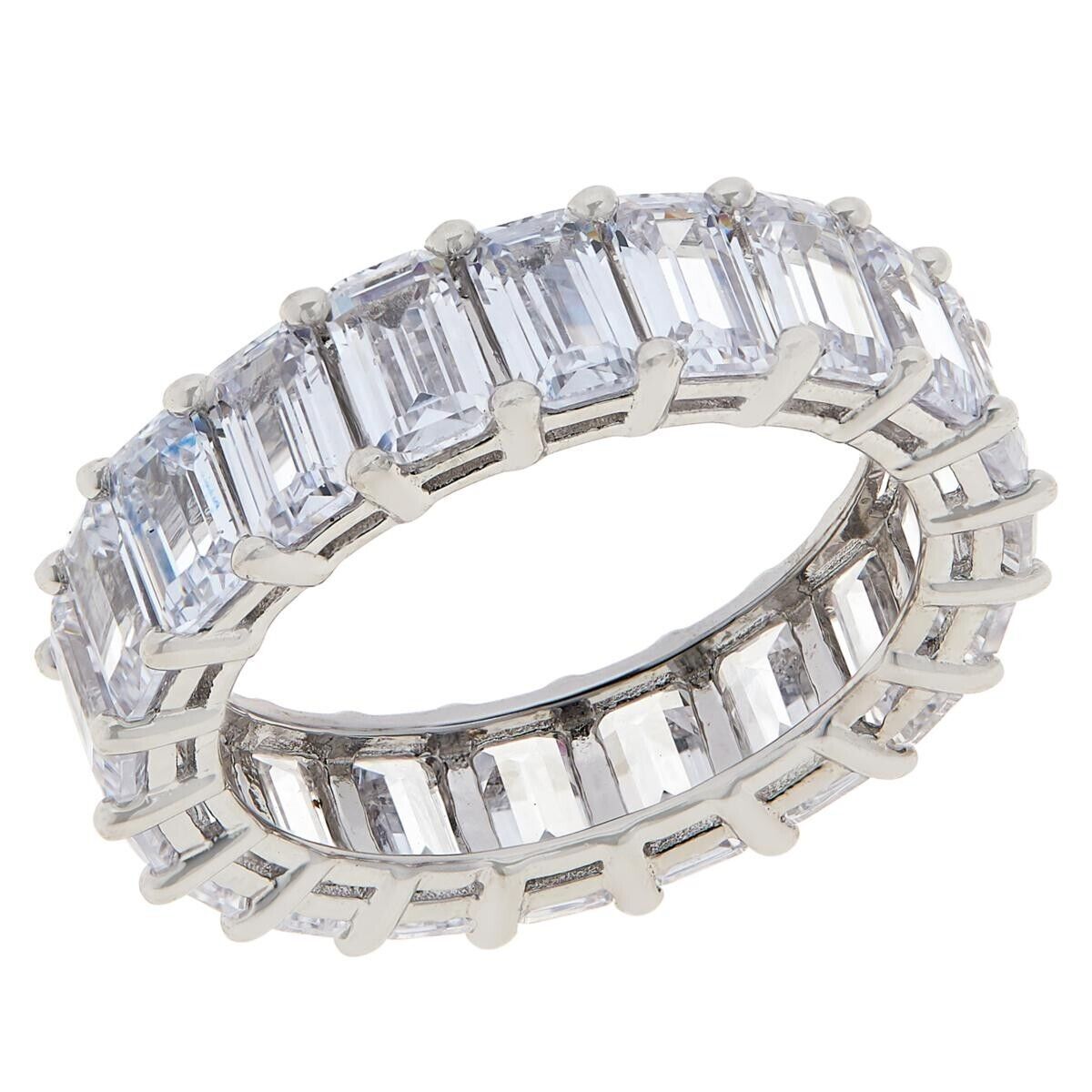 Absolute Sterling Silver  Cubic Zirconia ProngSet Eternity Ring. Size 9