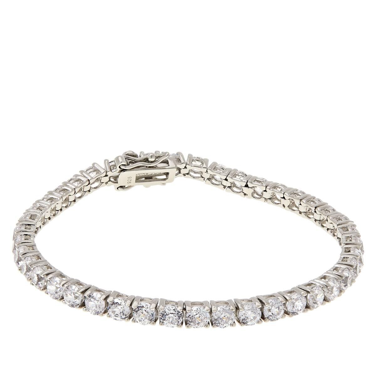 Absolute Sterling Silver 100-Facet Round 4mm Tennis Bracelet. 8"