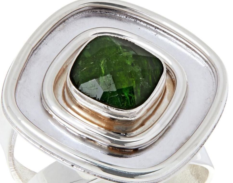 Jay King Sterling Silver Green Chrome Diopside Ring. Size 10