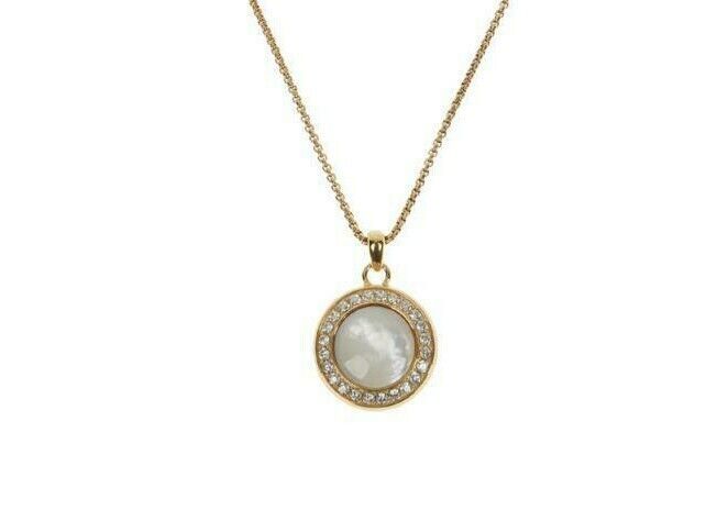 Colleen Lopez Mother-Of-Pearl Cabochon and White Topaz Pendant with Chain