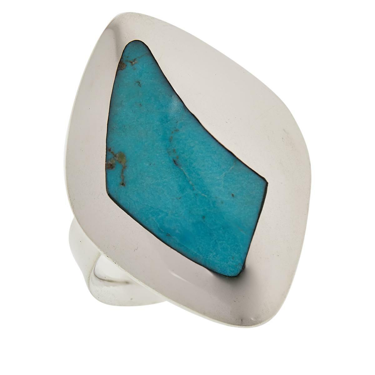 Jay King Sterling Silver Cloudy Mountain Turquoise Abstract Ring, Size 8