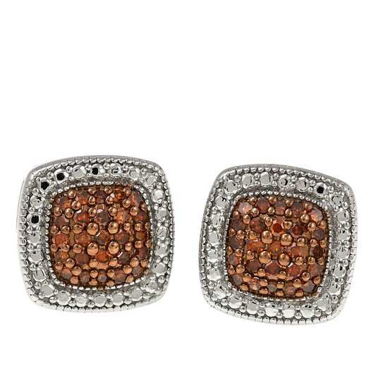 .25ctw Red Diamond Sterling Silver Cushion-Shaped Stud Earrings HSN $135