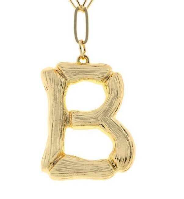 JK NY Goldtone Paperclip Chain "B" Initial Necklace 20"