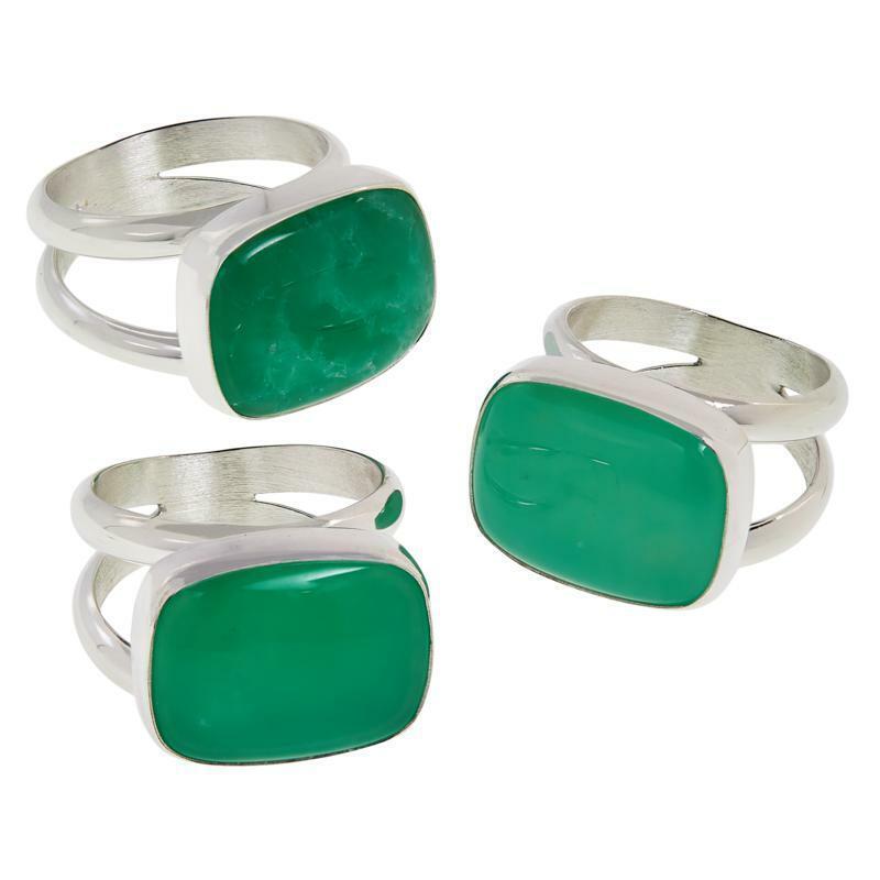 Jay King Sterling Silver Green Chrysoprase Ring, Size 7