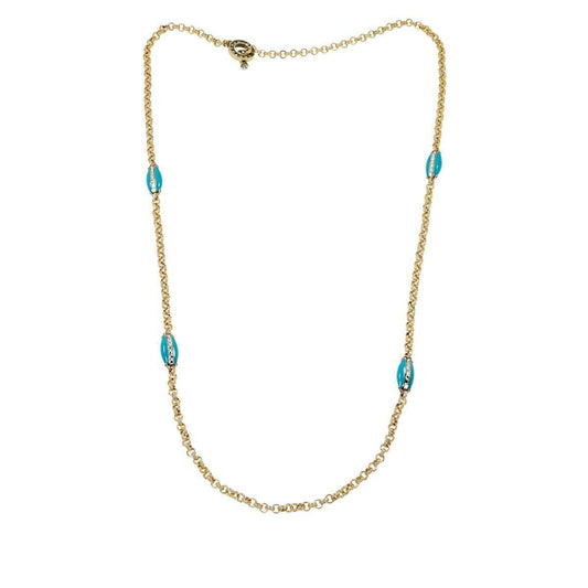 Heidi Daus Madison & 68th Turquoise Enamel and Crystal Toggle Necklace. (3642653