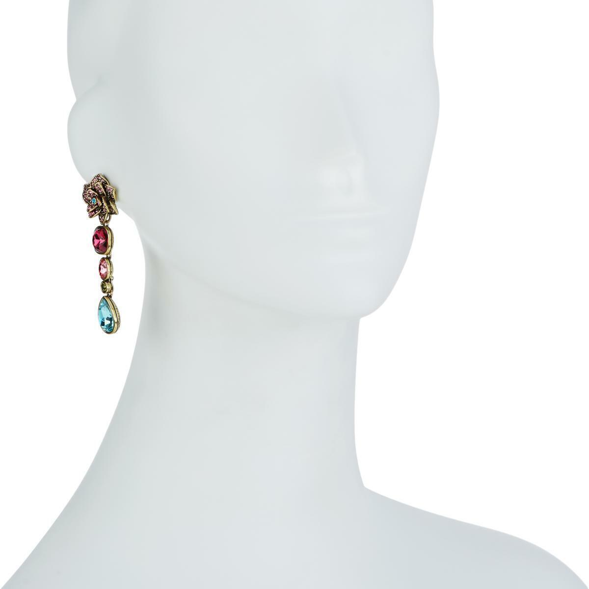 Heidi Daus "Dripping with Gems" Floral Dangle Earrings.
