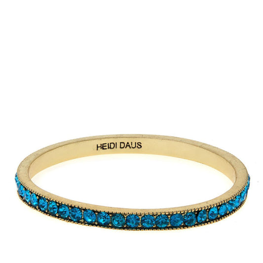 Heidi Daus "Chic Simplicity" Light Blue Crystal Bangle Bracelet,  M/L
