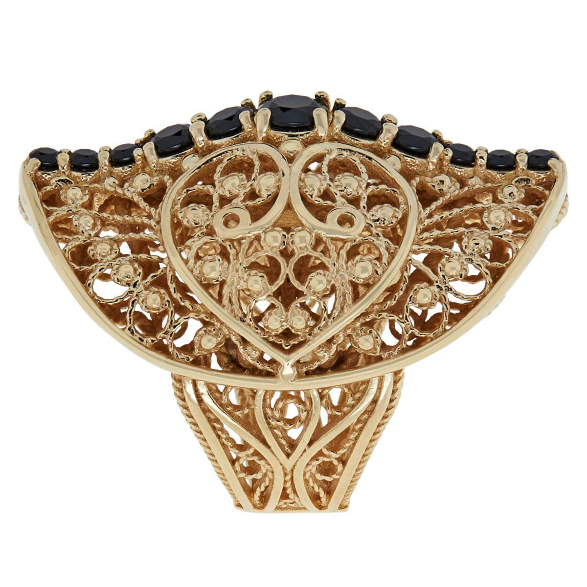 Bellezza Bronze Turtle Shell Design Filigree Ring, Size 7