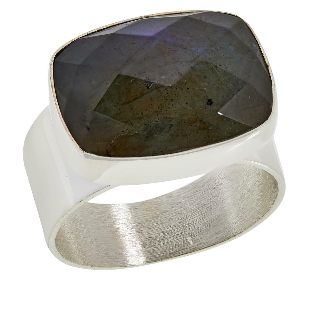Jay King Sterling Silver Cushion Cut Labradorite Ring, Size 6