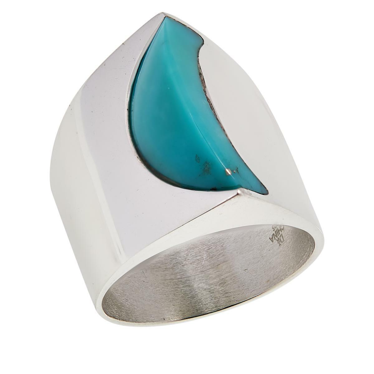 Jay King Sterling Silver Campitos Turquoise Abstract Ring, Size 6