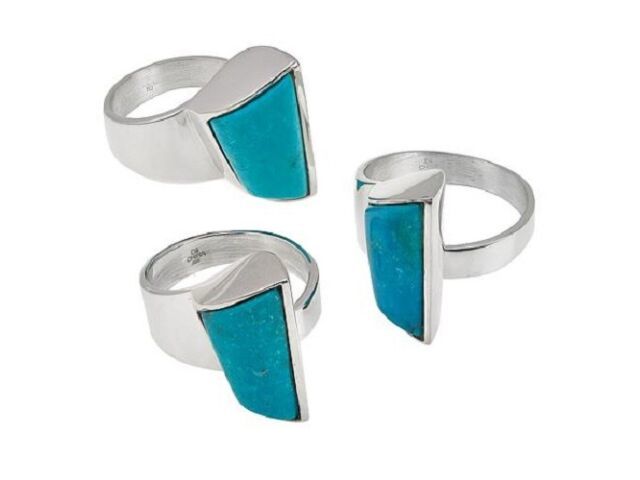Jay King Freeform Angel Peak Turquoise Sterling Silver Ring Size 8 Hsn $90