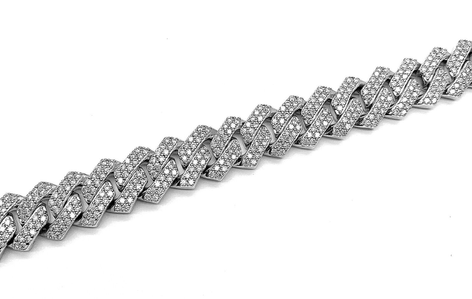 Luxury: 22" 150g 27cttw 12mm Moissanite Cuban Link Chain in 925 Sterling Silver