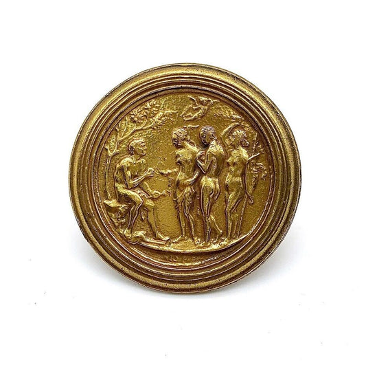 HSN Alva MR Bronzetone Greek Brooch Pin. 3"