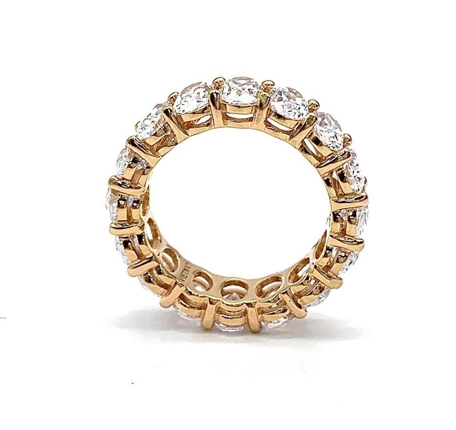 HSN Sterling Silver Rose Goldclad Oval Cubic Zirconia Eternity ring. Size 6