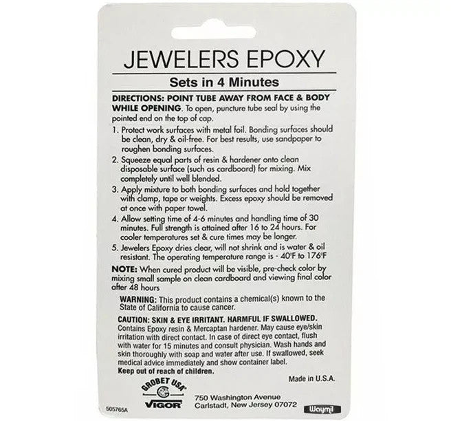 Vigor Jewelers Epoxy 2 Part Resin & Hardener Clear & Colorless Sets In 4 Minutes