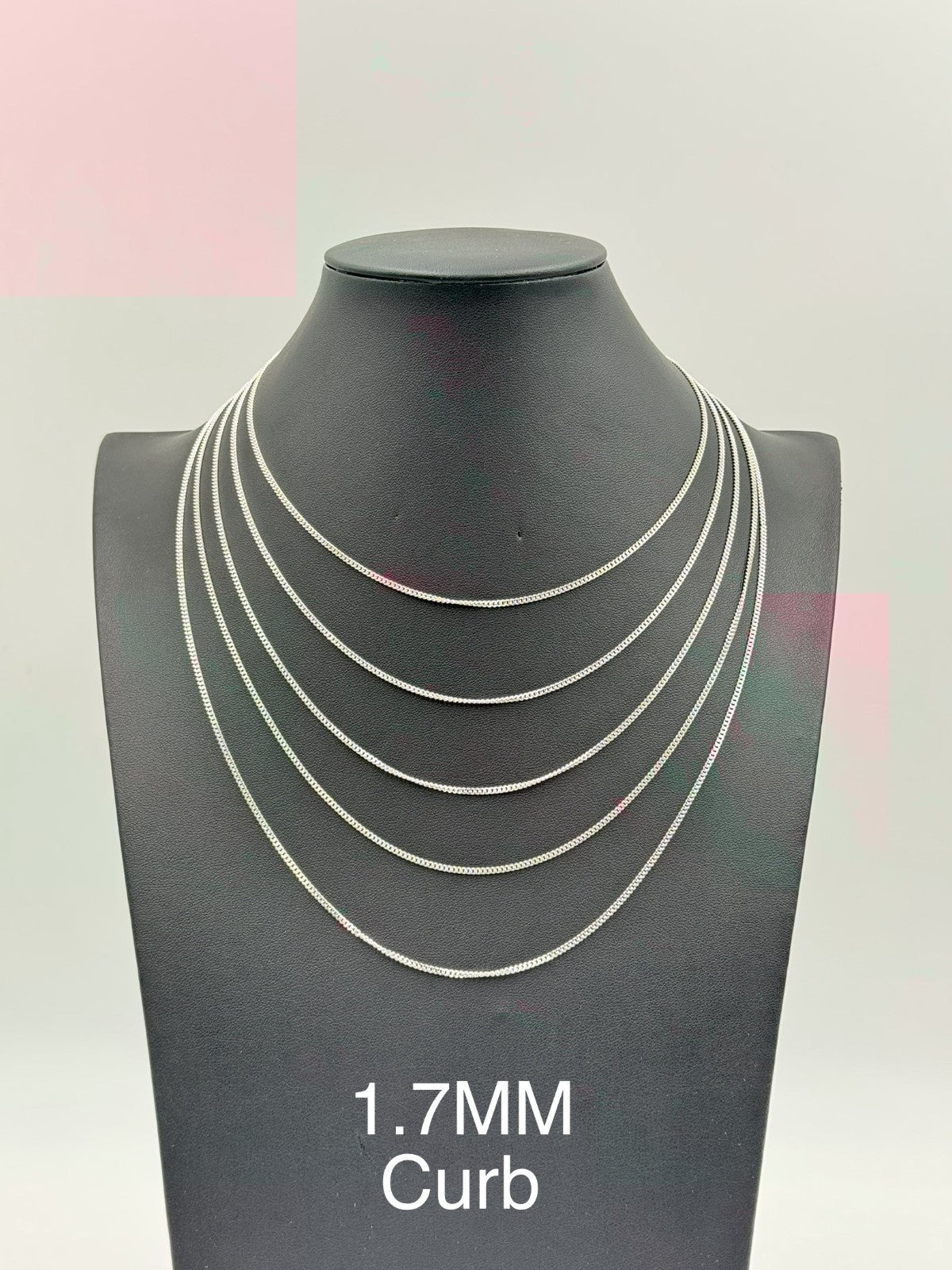 Sterling Silver, 925 Curb Chain Necklace, 22"	1.7mm