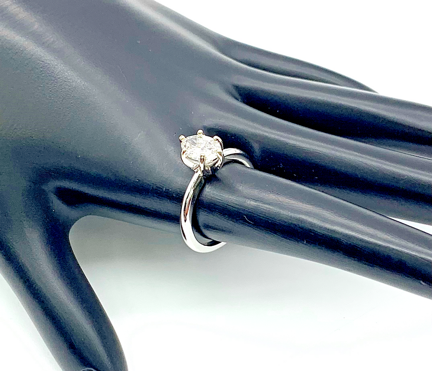 Lab Grown Solitaire Diamond Engagement Ring 1CT, F/VS1 14K White Gold, Size 7