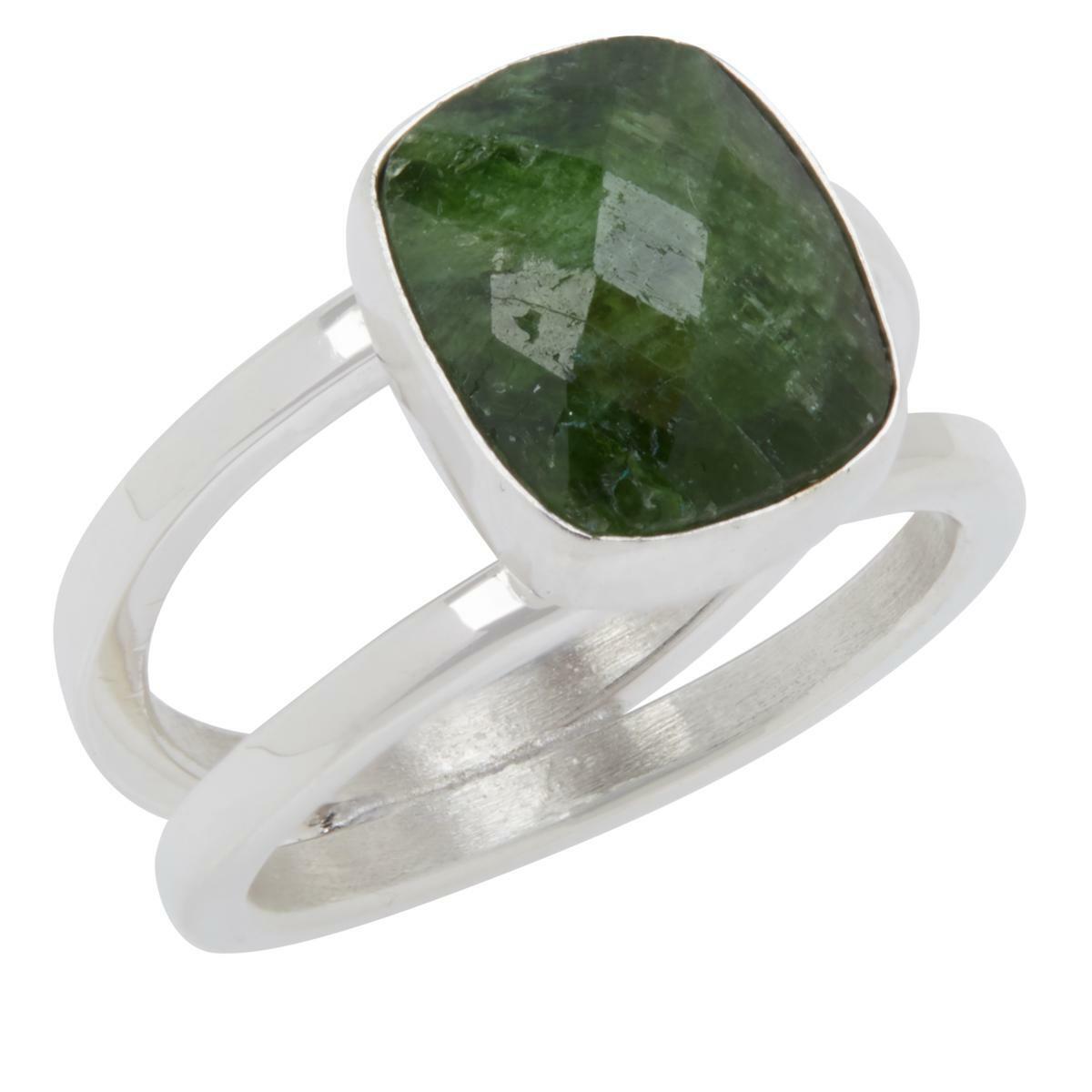 Jay King Sterling Silver Chrome Diopside Cushion-Cut Split Top Ring, Size 6