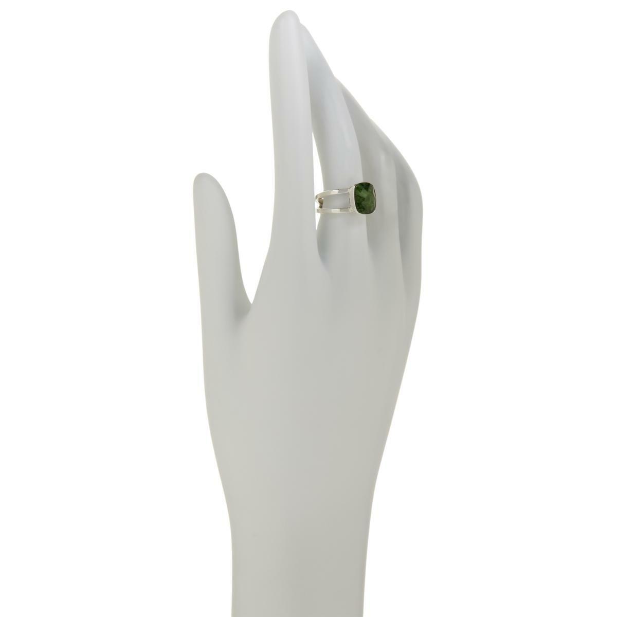 Jay King Sterling Silver Chrome Diopside Cushion-Cut Split Top Ring, Size 6