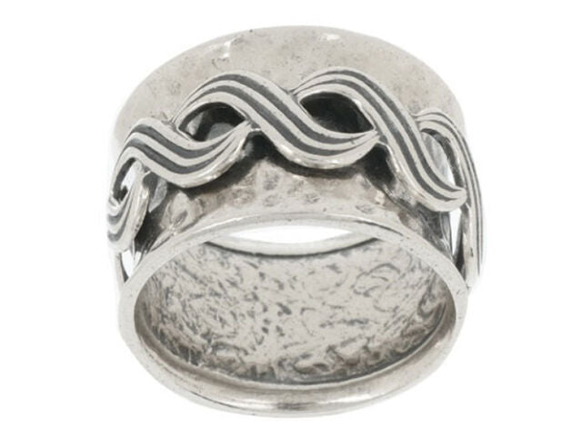 Or Paz Sterling Silver Spinning Infinity Design On Hammered Ring Size 5 Qvc 6.5G