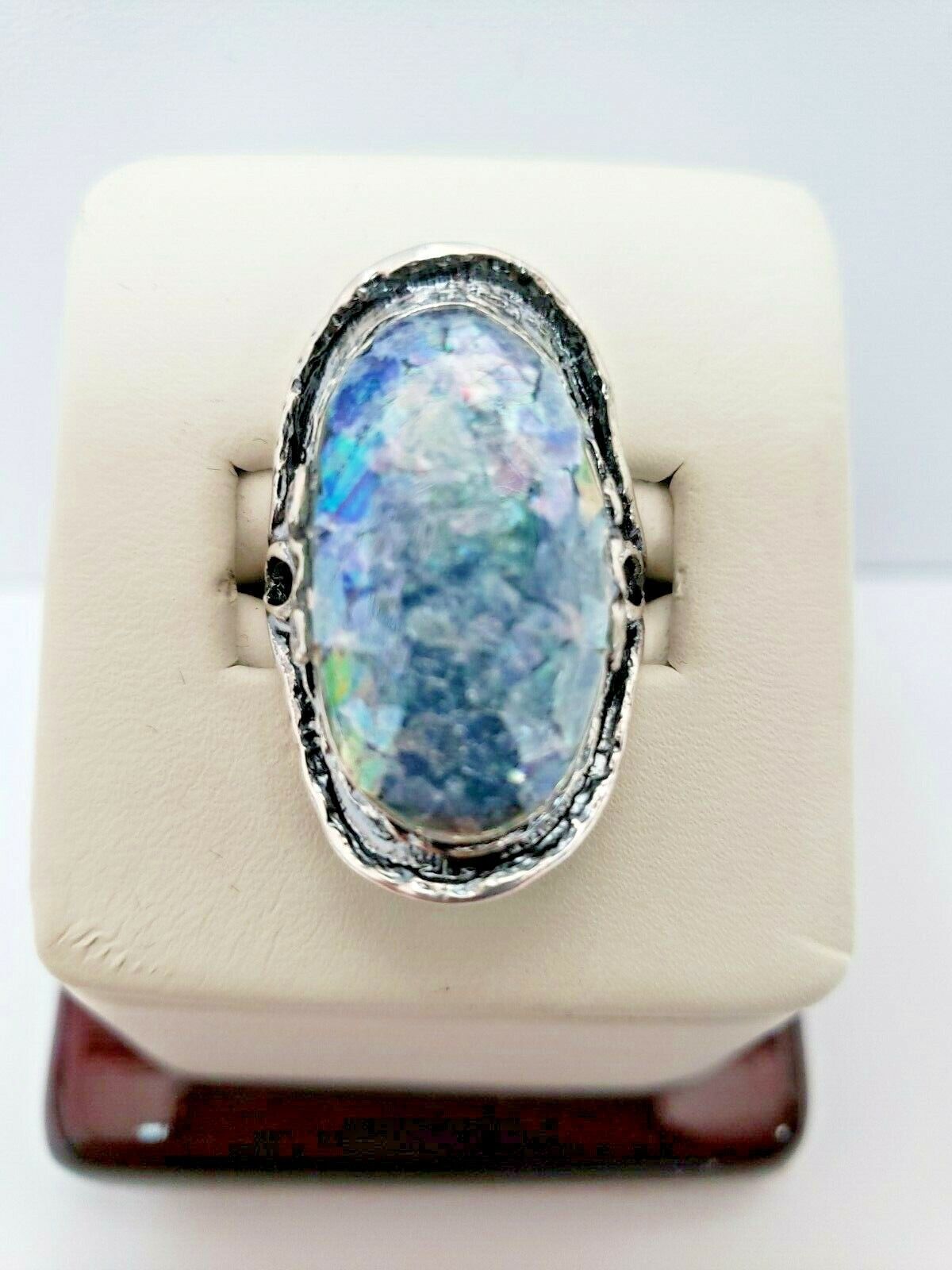 Sterling Silver Elongated Roman Glass Ring By Or Paz *** Qvc