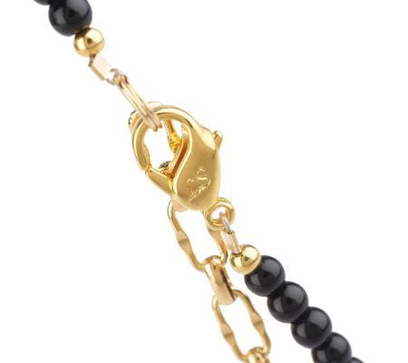 Lee Sands Goldtone Freeform Beaded 17"L x 1/2"W plus a 2"L extender Necklace | Necklace