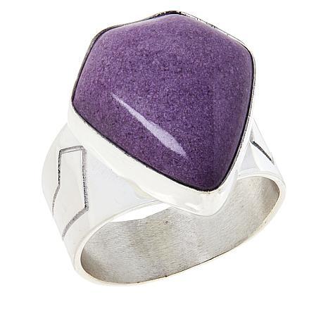 Jay King Sterling Silver Size 8 Purple Stichtite Cocktail Ring