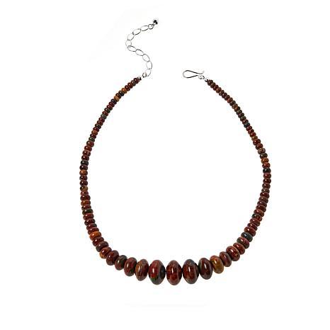 Jay King Sterling Silver 18-1/4"+2-3/4" Red Jasper Graduated Bead Necklace
