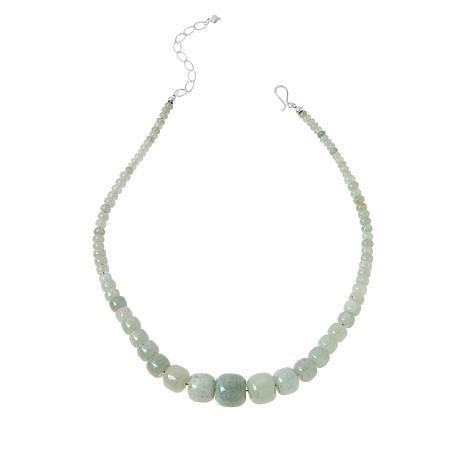 Jay King Sterling Silver Green Aventurine Graduated Bead Necklace