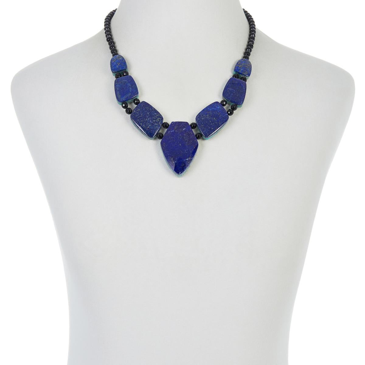 Jay King Sterling Silver 18" Blue Lapis Statement Necklace