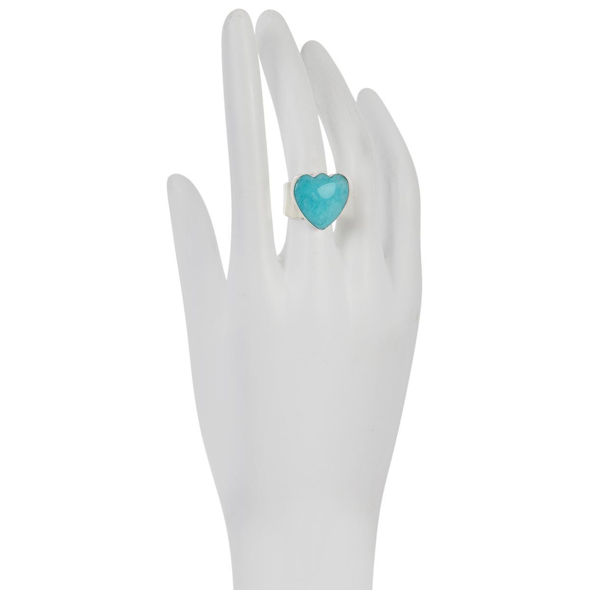 Jay King Sterling Silver Size 7 Blue Amazonite Cocktail Ring