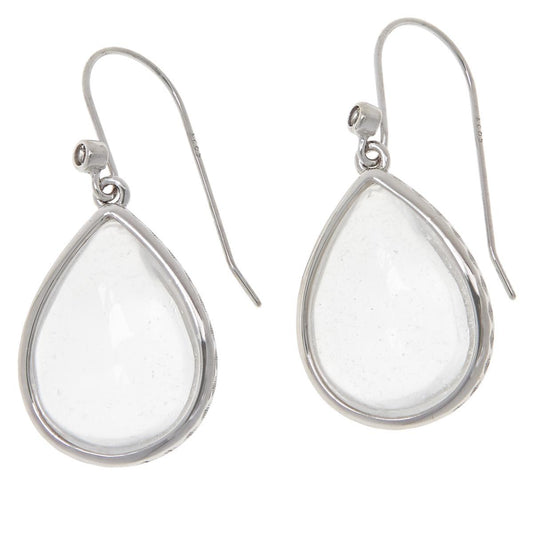 Colleen Lopez Sterling Silver 1-1/4"L Clear Quartz Drop Earrings